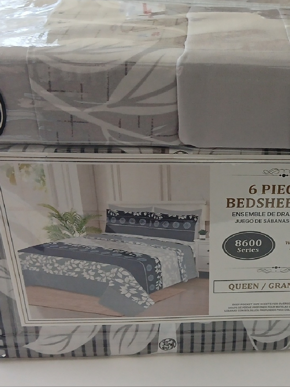 Queen 6-Piece Blue Floral Deep Pocket Bed Sheet Set